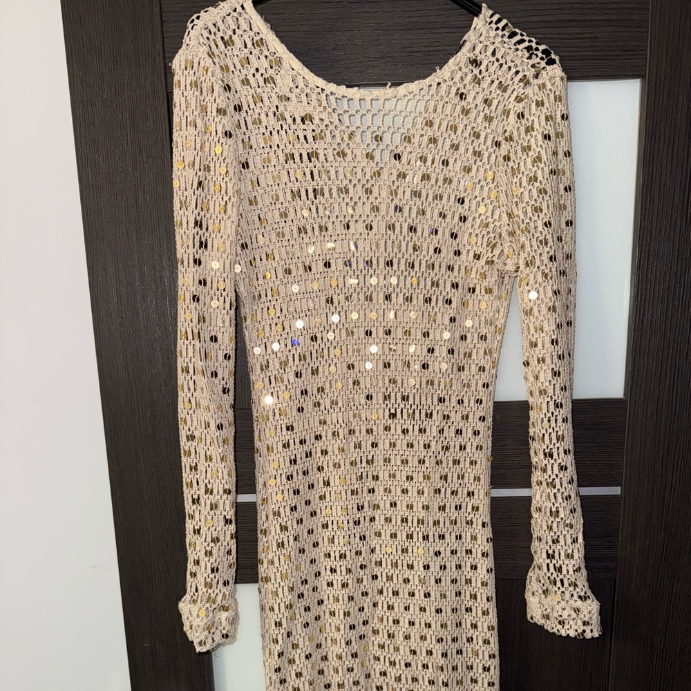 Sequin beach cover up